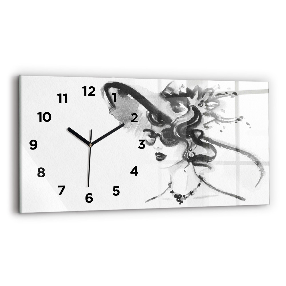 Horloge horizontale en verre Femme à la mode