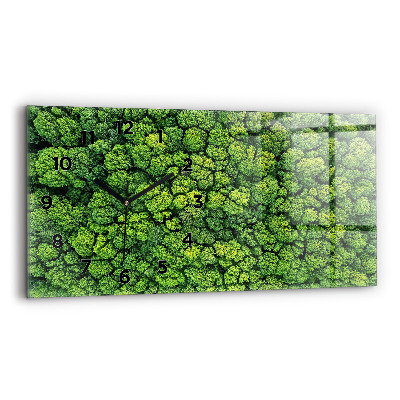 Horloge murale horizontale Forêt vue d'oiseau