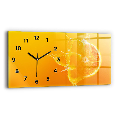 Horloge horizontale en verre Orange