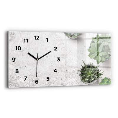 Horloge rectangulaire horizontale Plantes décoratives