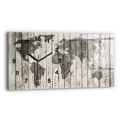 Horloge rectangulaire horizontale Planches de la carte du monde