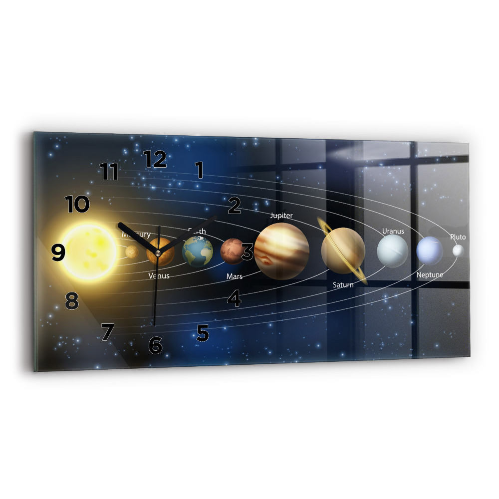 Horloge murale horizontale Système solaire