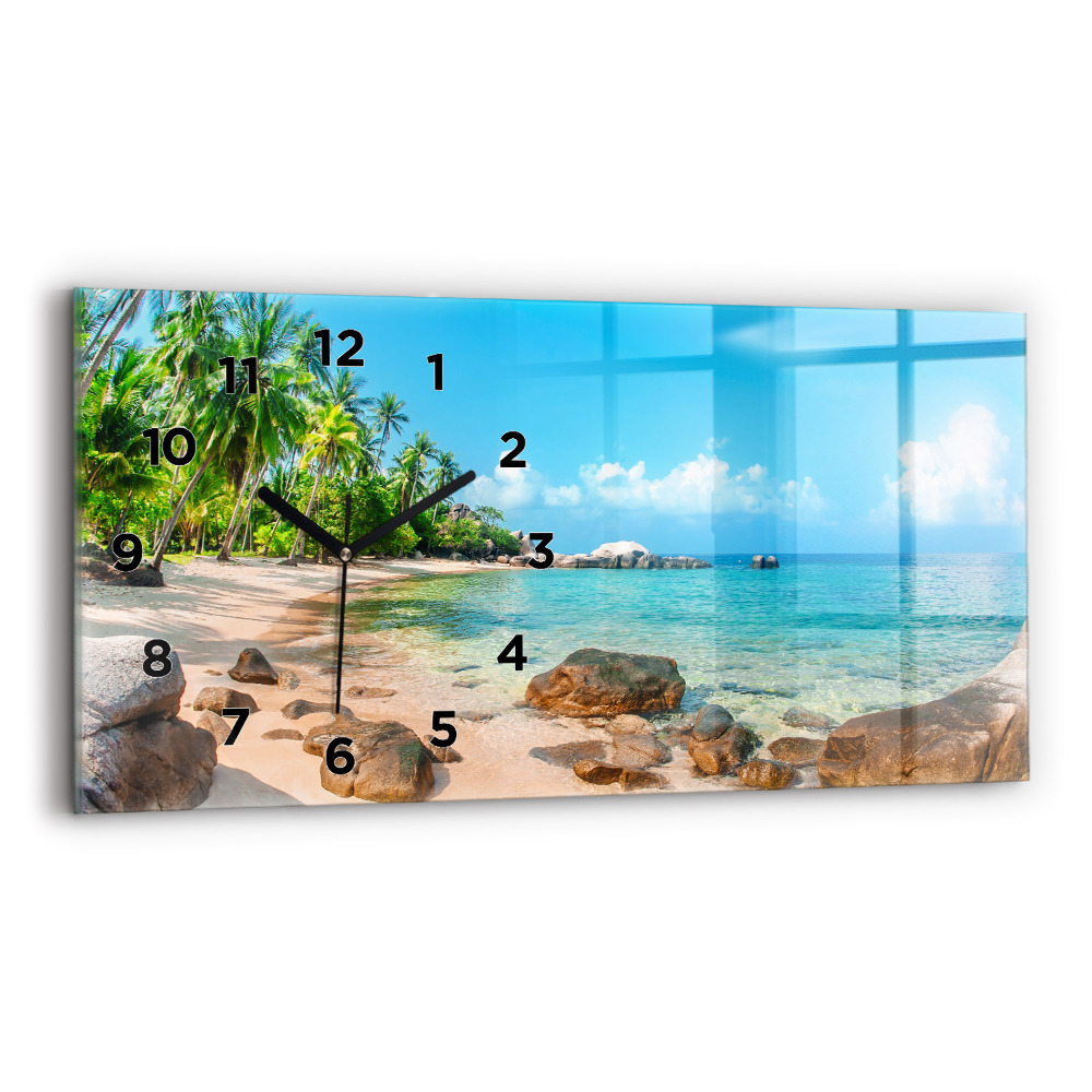 Horloge horizontale en verre Belle plage en Thaïlande