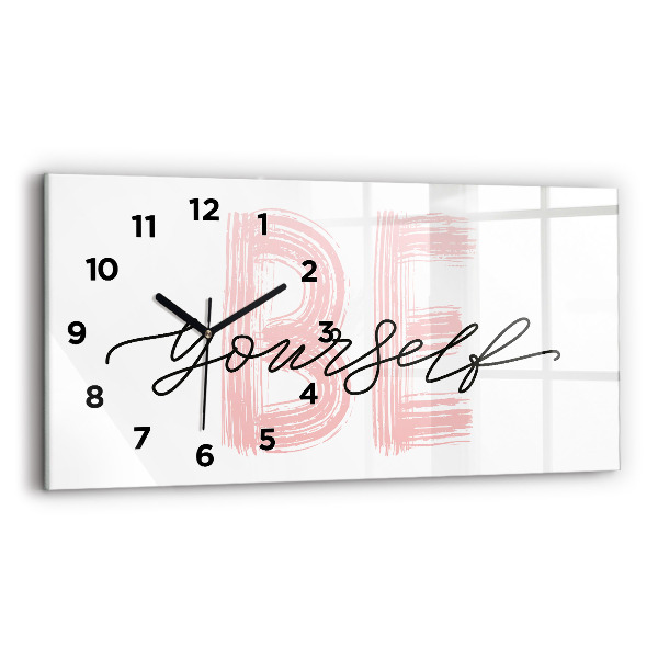 Horloge rectangulaire horizontale Inscription Be yourself