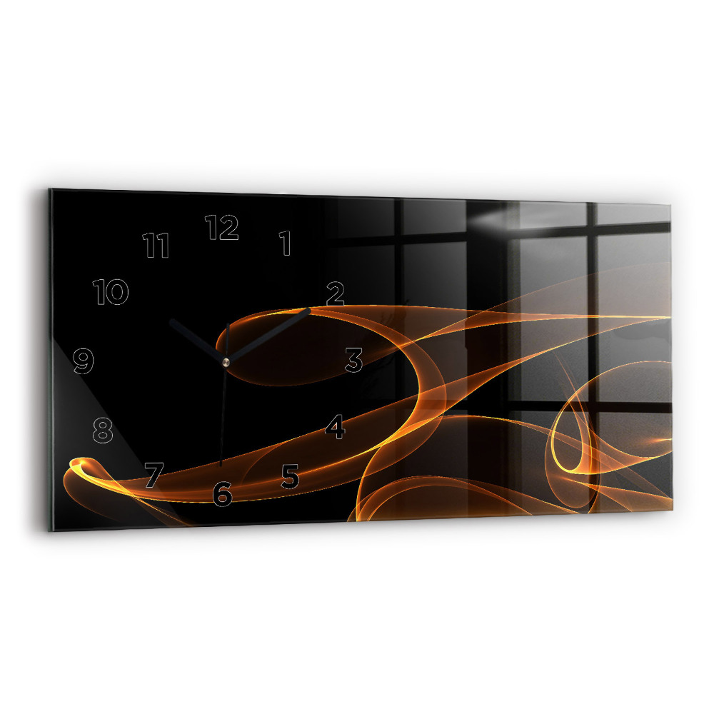 Horloge murale horizontale Lignes orange