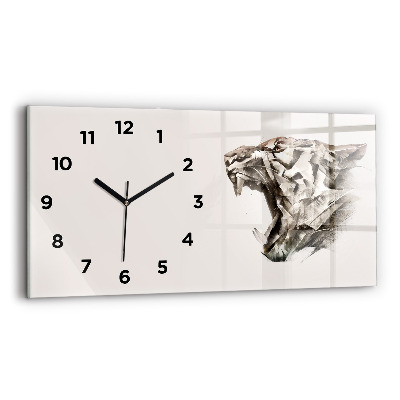 Horloge rectangulaire horizontale Portrait peint d'un tigre