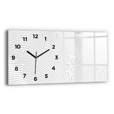 Horloge horizontale en verre Lignes abstraites