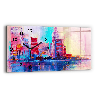 Horloge rectangulaire horizontale Abstrait de gratte-ciel