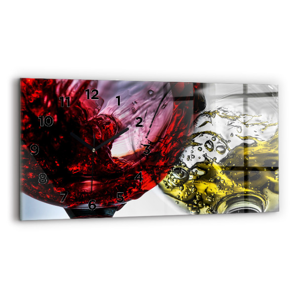 Horloge murale horizontale Verres à vin