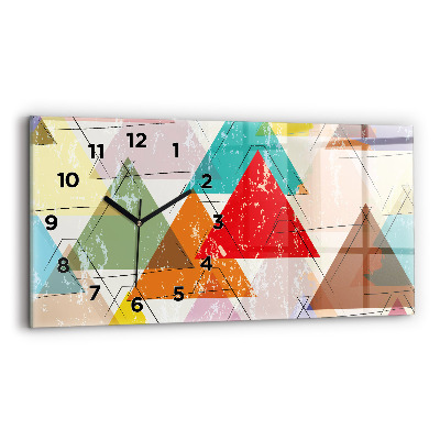Horloge murale horizontale Motif géométrique triangulaire
