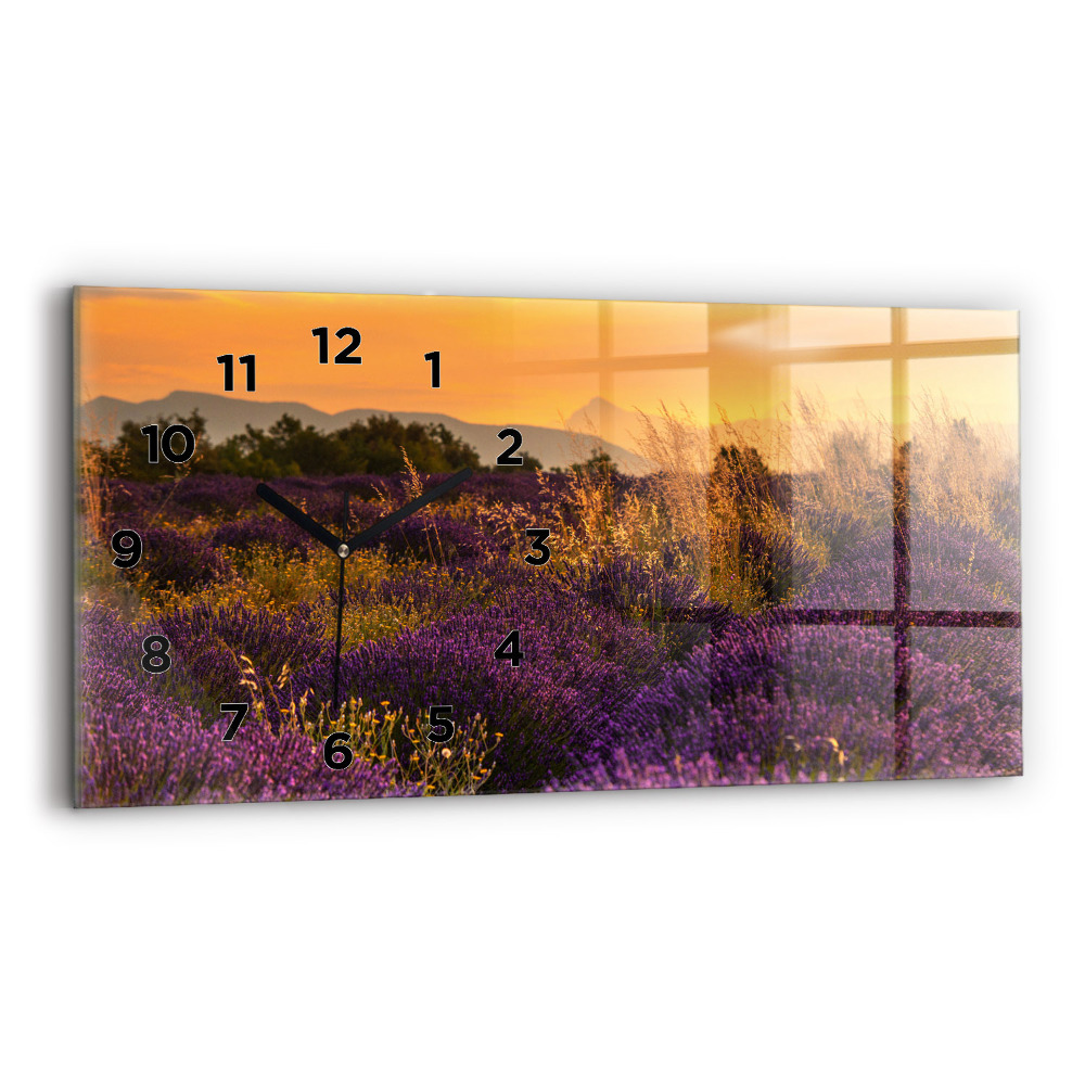 Horloge horizontale en verre Prairie de lavande France