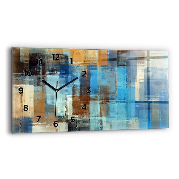 Horloge rectangulaire horizontale Fond coloré - abstrait