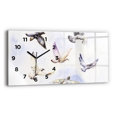 Horloge murale horizontale Oiseaux volants