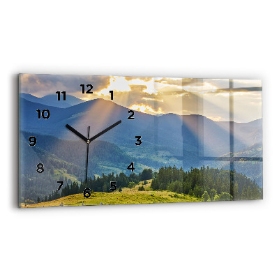 Horloge horizontale en verre Paysage avec des forêts