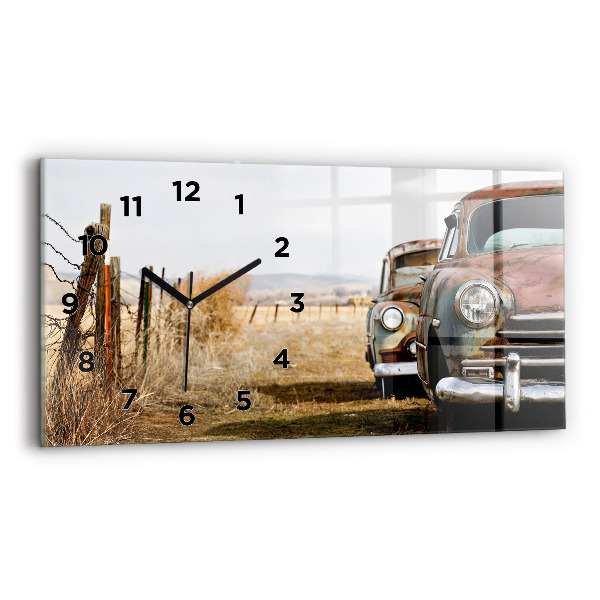Horloge murale horizontale Vieilles voitures