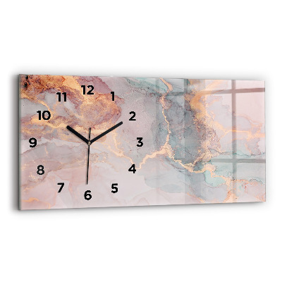 Horloge horizontale en verre Texture de marbre