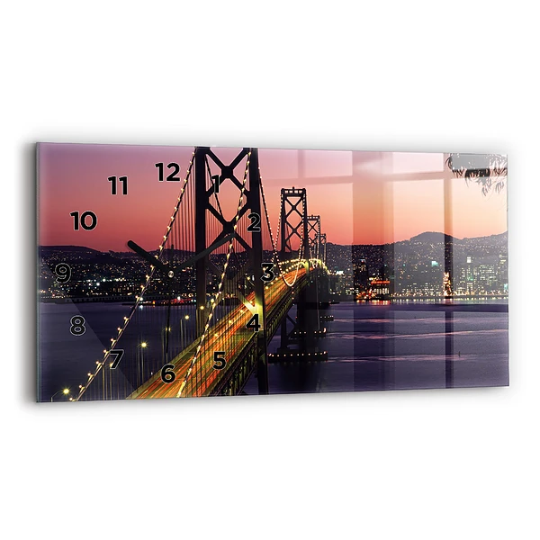 Horloge horizontale en verre Coucher de soleil aux USA