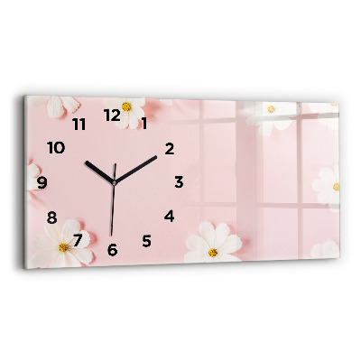 Horloge rectangulaire horizontale Fleurs de marguerite