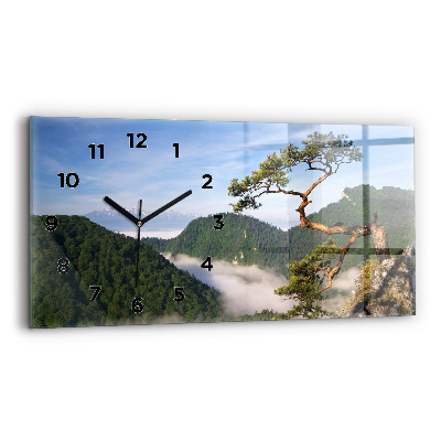Horloge horizontale en verre Pic Sokolica dans les montagnes Pieniny