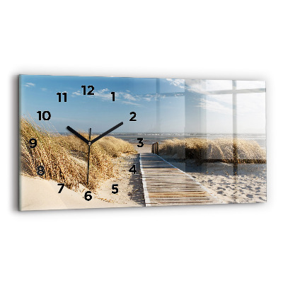 Horloge murale horizontale Vue de la plage