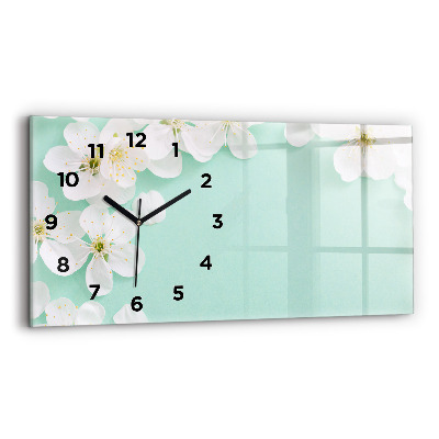 Horloge horizontale en verre Marguerites en fleurs