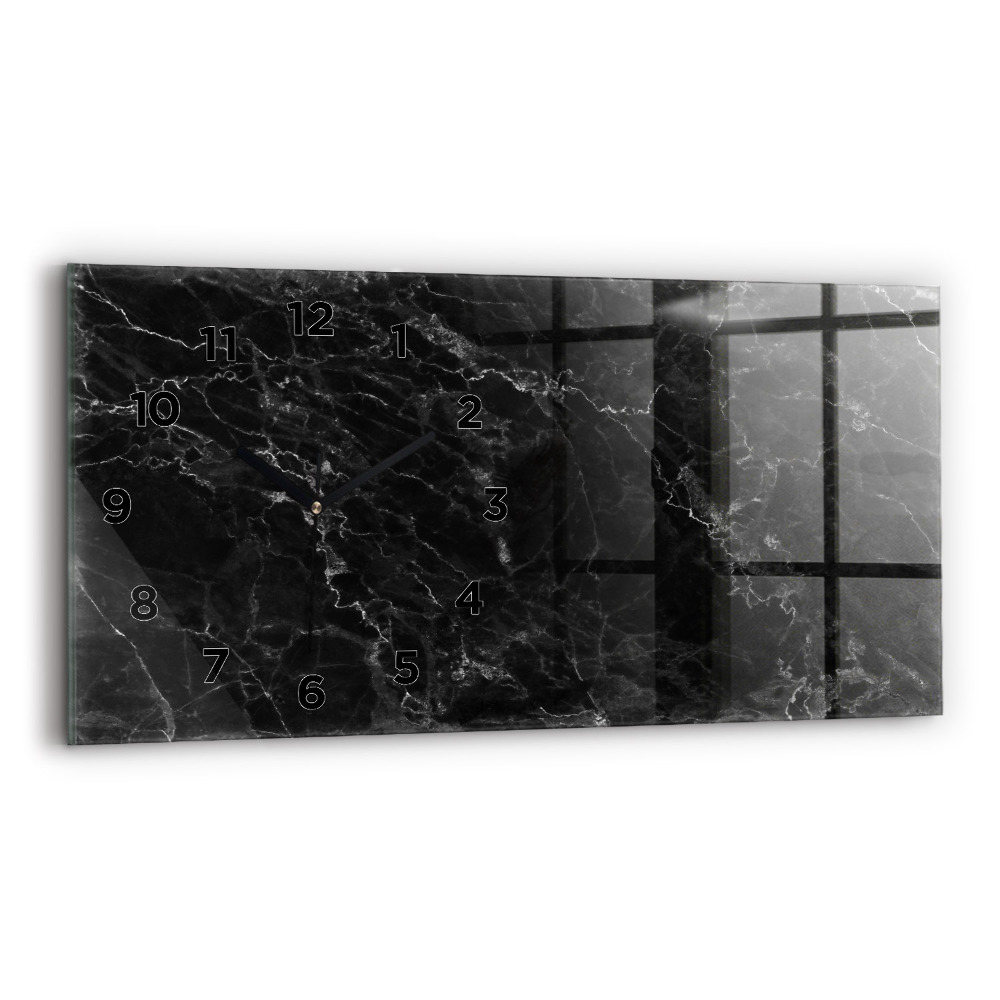 Horloge horizontale en verre Marbre foncé