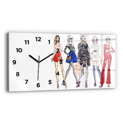 Horloge horizontale en verre Filles à la mode