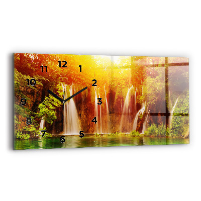 Horloge murale horizontale Vue d'une cascade