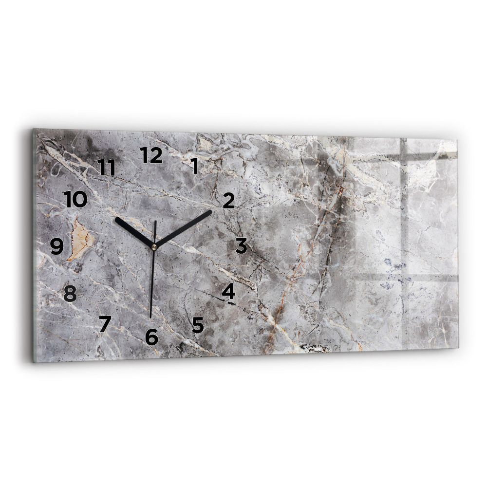 Horloge horizontale en verre Pierre grise en granit et marbre