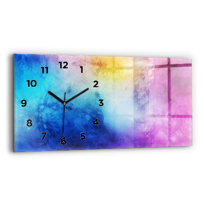 Horloge rectangulaire horizontale Taches colorées