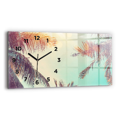 Horloge horizontale en verre Palmiers tropicaux