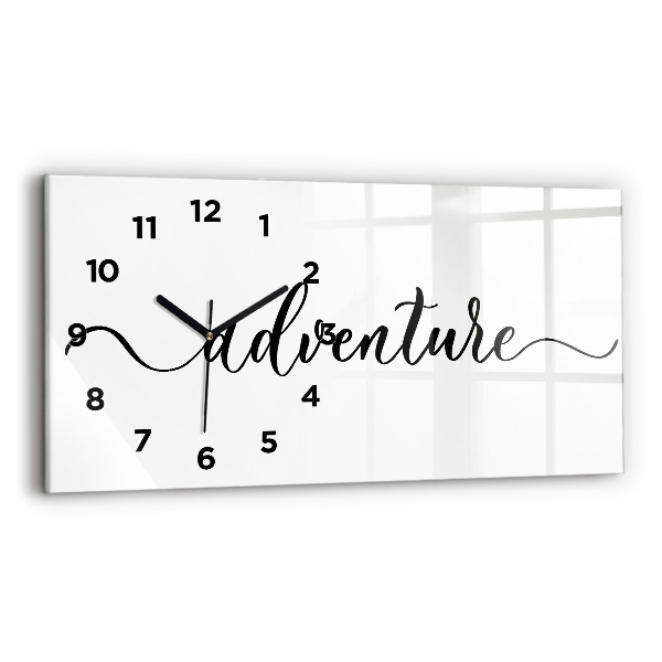 Horloge horizontale en verre Inscription d'aventure