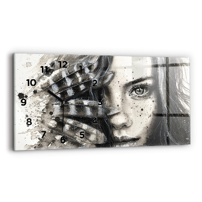 Horloge rectangulaire horizontale Portrait peint