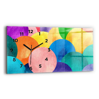 Horloge horizontale en verre Cercles abstraits