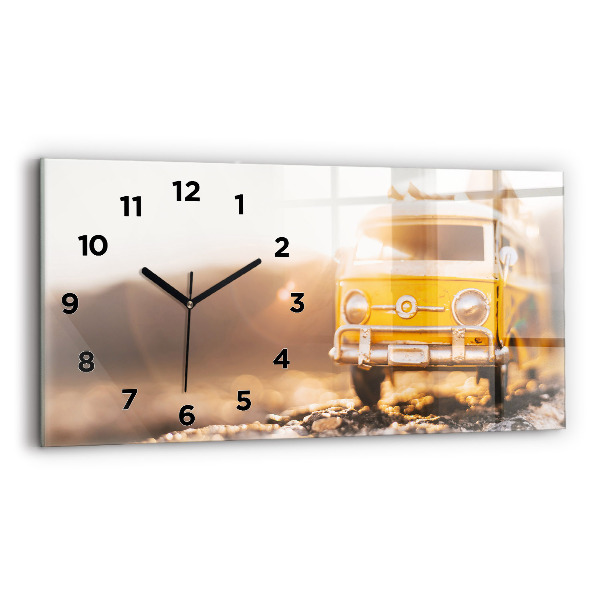 Horloge horizontale en verre Voiture en vacances