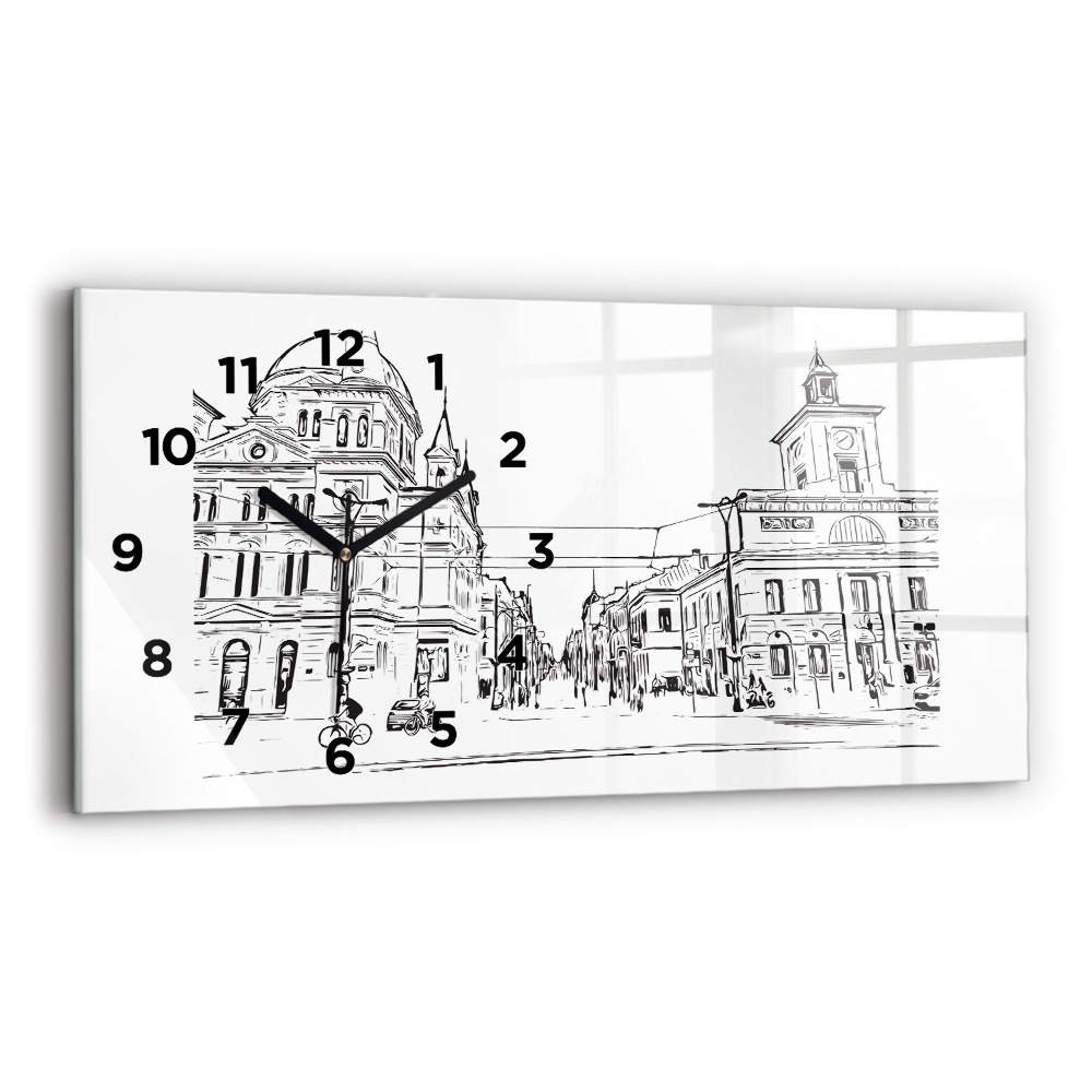 Horloge rectangulaire horizontale Illustration de la ville de Poznan