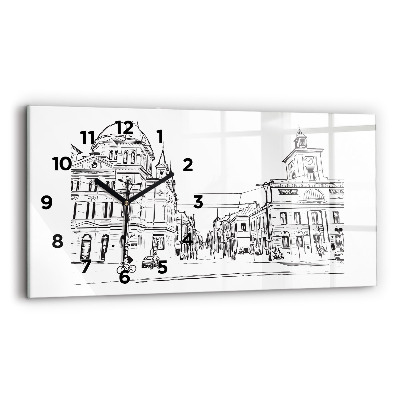 Horloge rectangulaire horizontale Illustration de la ville de Poznan