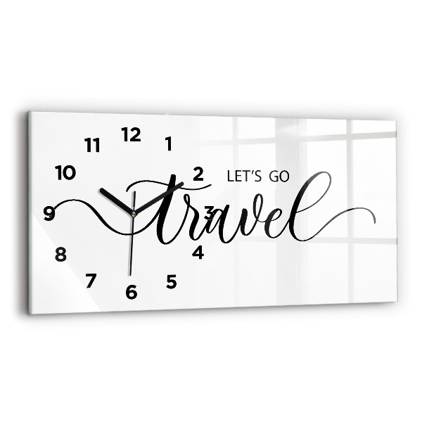 Horloge rectangulaire horizontale Inscription de voyage