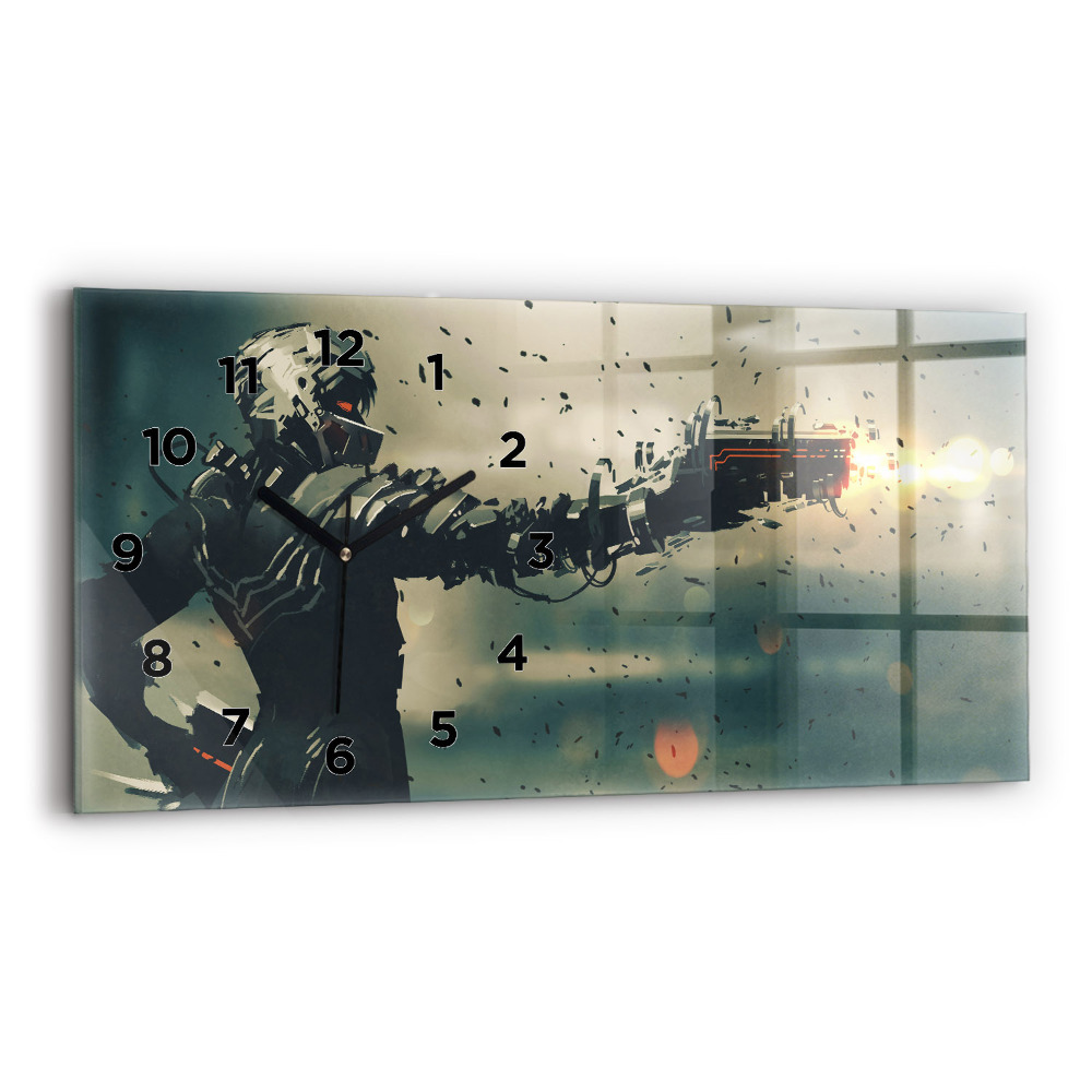 Horloge horizontale en verre Jeu d'armes mortelles