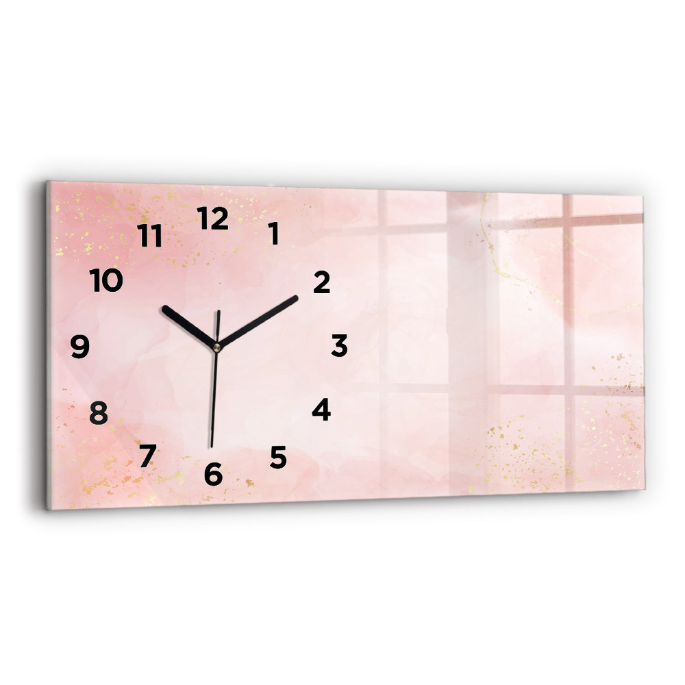 Horloge rectangulaire horizontale Bille rose