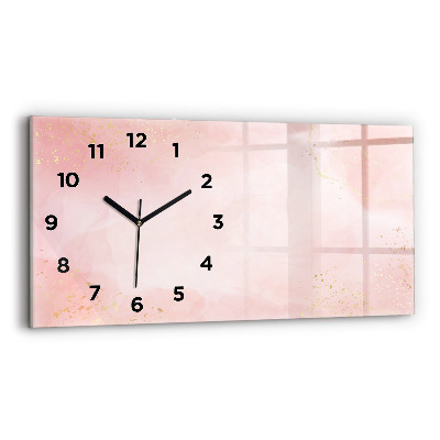 Horloge rectangulaire horizontale Bille rose