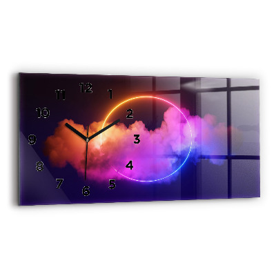 Horloge murale horizontale Fumée 3D abstraite