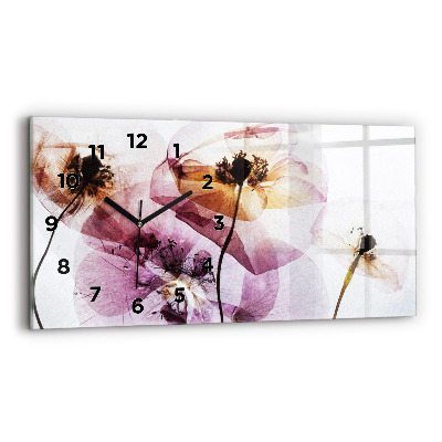 Horloge horizontale en verre Coquelicots secs Fleurs