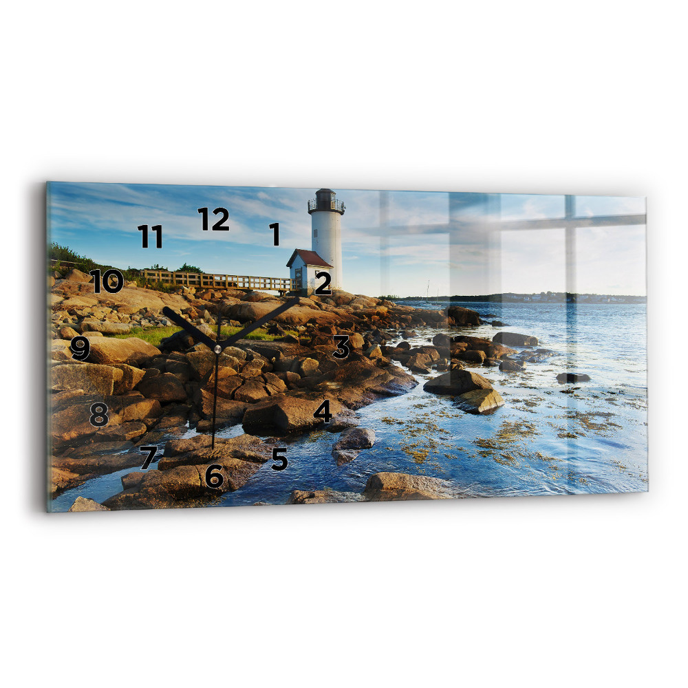 Horloge horizontale en verre Phare d'Annisquam
