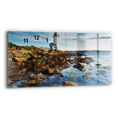 Horloge horizontale en verre Phare d'Annisquam