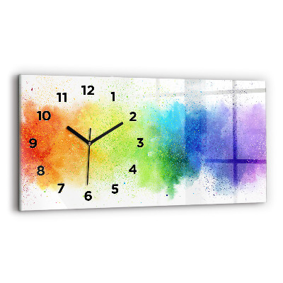 Horloge murale horizontale Arc-en-ciel abstrait