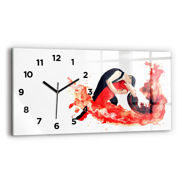 Horloge rectangulaire horizontale Tango émotionnel et sensuel