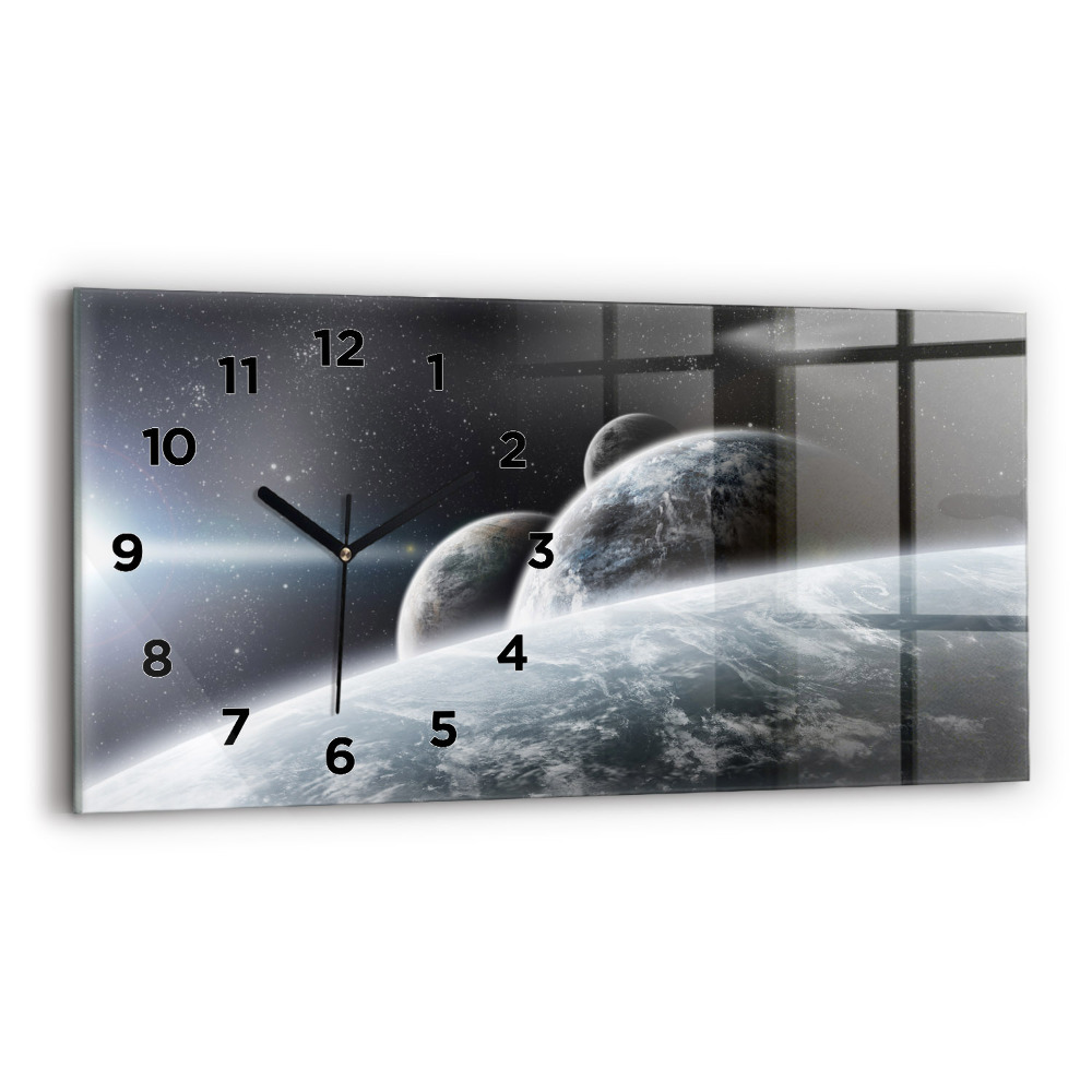 Horloge murale horizontale Cosmos Planètes