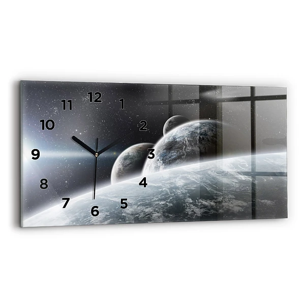 Horloge murale horizontale Cosmos Planètes