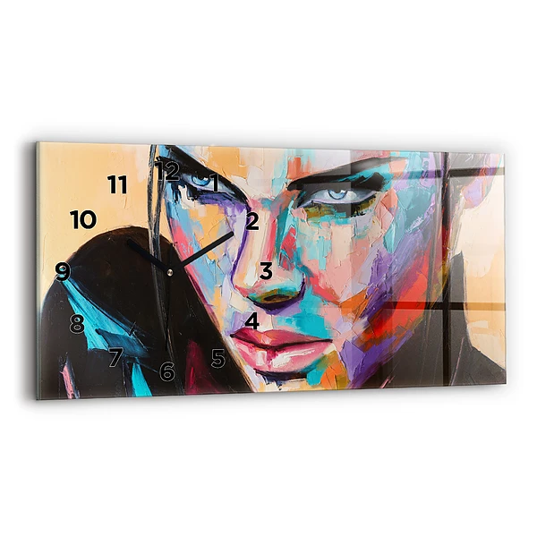 Horloge murale horizontale Portrait d'une femme